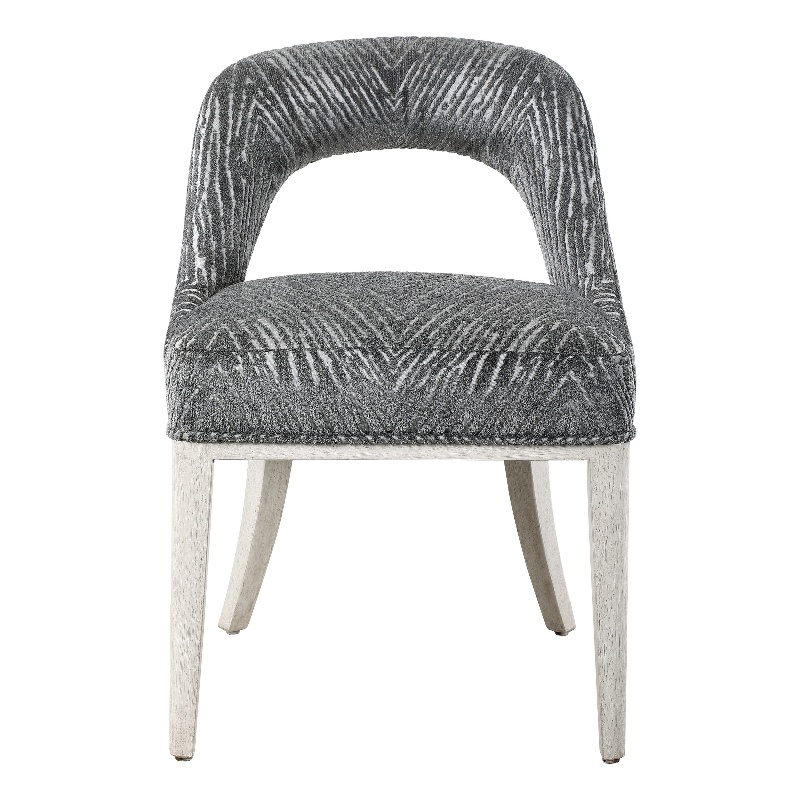 Uttermost Amalia Wood and Fabric Accent Chair in Gray (Set of 2)