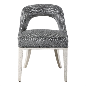 Uttermost Amalia Wood and Fabric Accent Chair in Gray (Set of 2)
