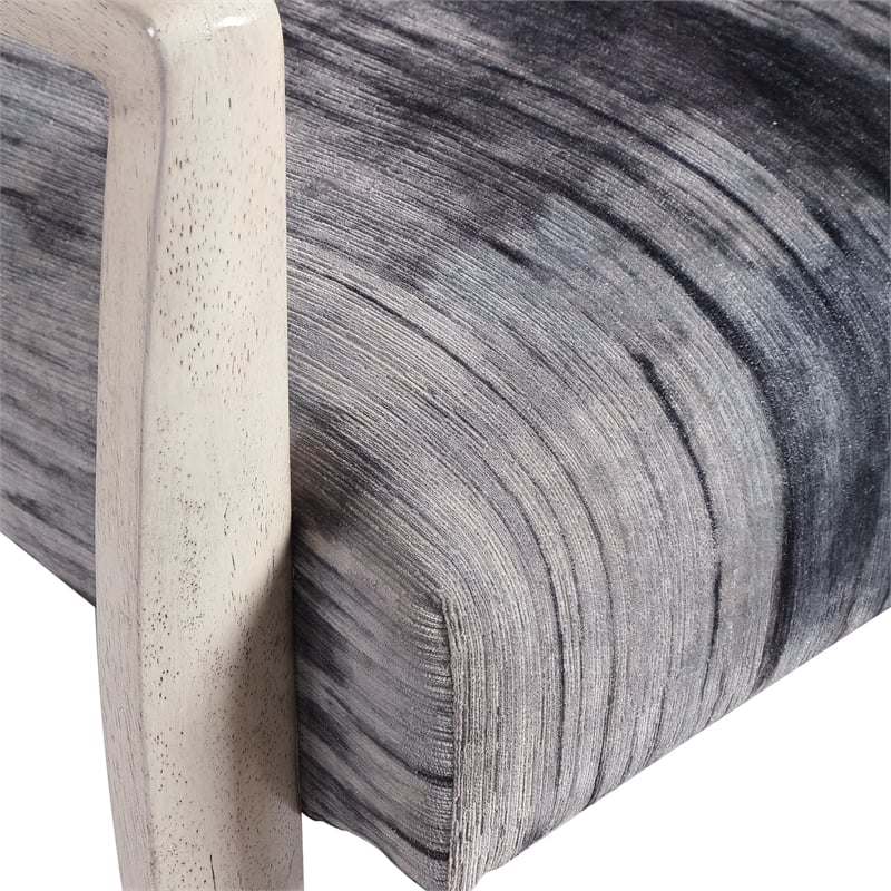 Uttermost Watercolor Contemporary Fabric and Wood Accent Chair in Blue/Gray