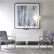 Uttermost Watercolor Contemporary Fabric and Wood Accent Chair in Blue/Gray