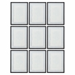 Uttermost Farmhouse Florals Iron Glass Cotton Prints in Black/White (Set of 9)