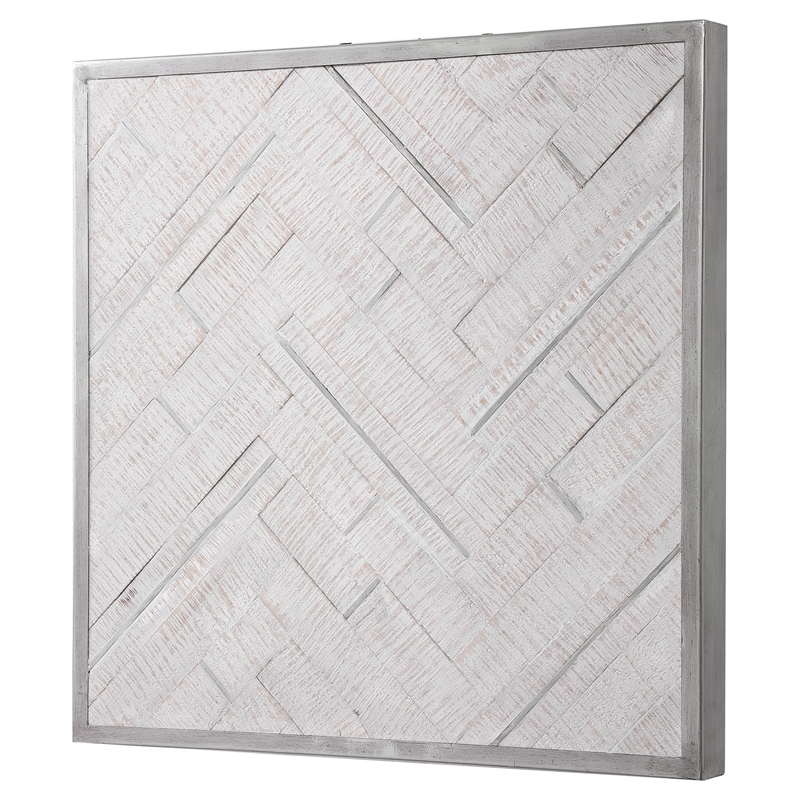 Uttermost Redondo Coastal Wood and Metal Wall Decor in Silver/White
