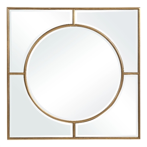 Uttermost Stanford Square Traditional MDF Wood Mirror in Gold