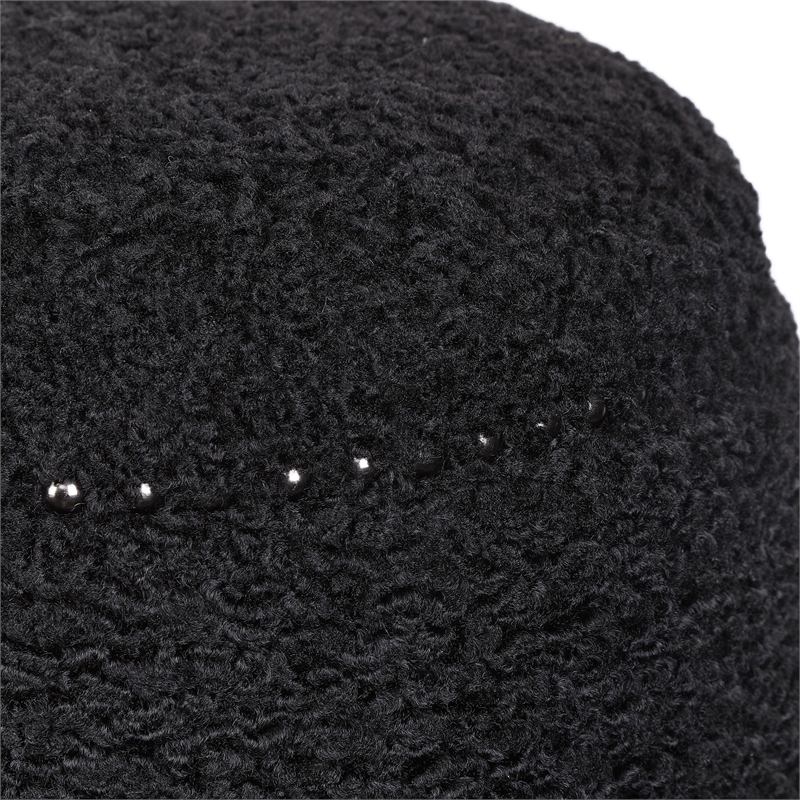 Uttermost Gumdrop Contemporary Plywood Foam and Fabric Ottoman in Black