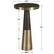 Uttermost Fortier Contemporary Glass Accent Table in Brass/Brown