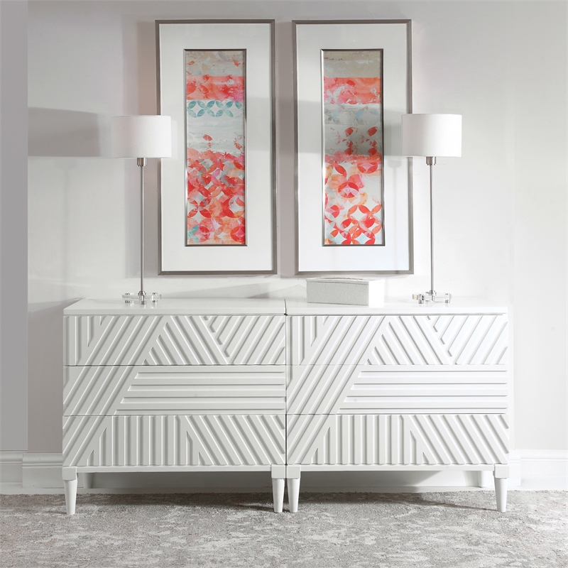 Uttermost Colby Contemporary MDF and Wood Drawer Chest in White