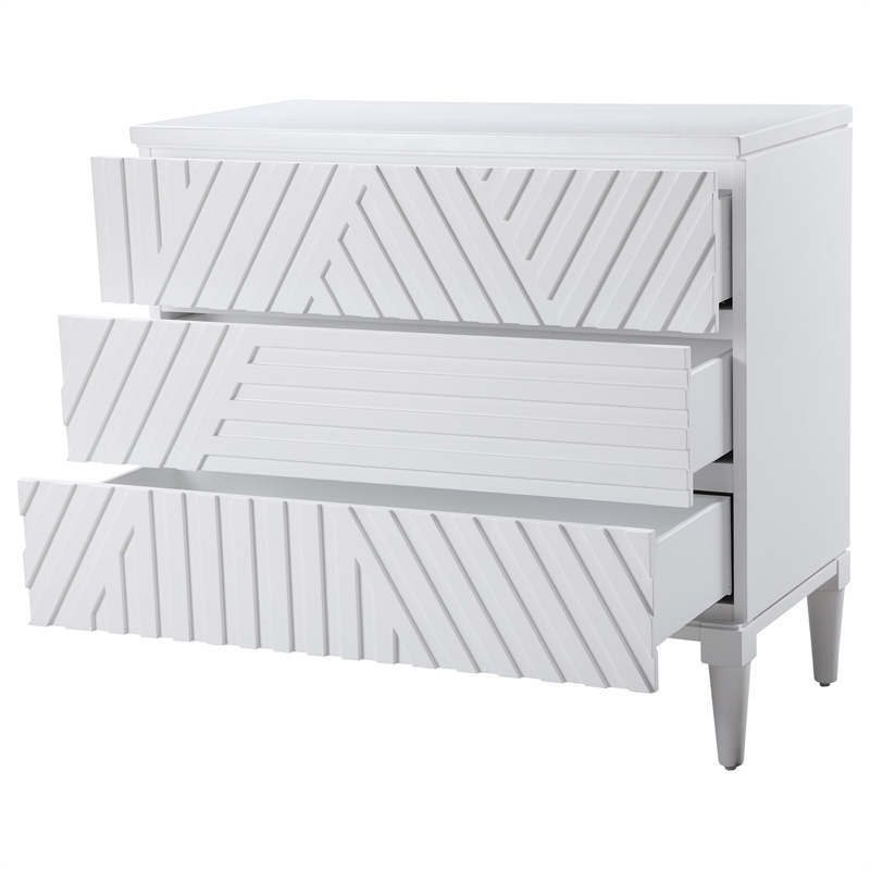 Uttermost Colby Contemporary MDF and Wood Drawer Chest in White