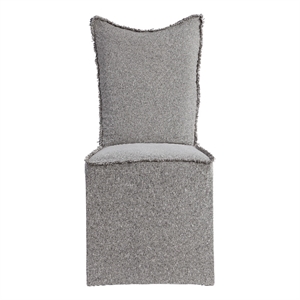 Uttermost Narissa Contemporary Fabric Armless Chairs in Gray (Set of 2)