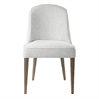 Uttermost Brie Contemporary Wood and Fabric Armless Chair in White (Set of 2)