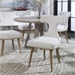 Uttermost Klismos Wood and Fabric Accent Chair in White/Woodtone (Set of 2)