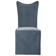 Uttermost Delroy Contemporary Fabric Armless Chairs in Blue/Gray (Set of 2)
