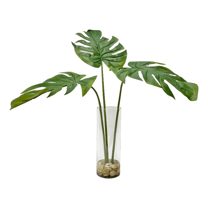 Uttermost Ibero Polyester Glass and Resin Split Leaf Palm in Green