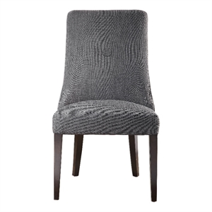 Uttermost Patamon Fabric Upholstered Dining Chair in Gray/Woodtone (Set of 2)