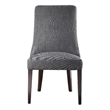 Uttermost Patamon Fabric Upholstered Dining Chair in Gray/Woodtone (Set of 2)
