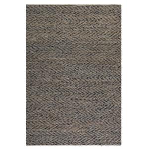 Uttermost Tobais 108x144&quot Coastal Recycled Leather and Hemp Rug in Brown