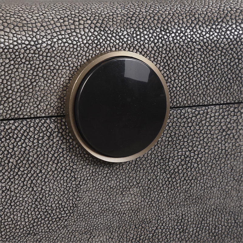 Uttermost Lalique Contemporary Wood Faux Shagreen Art Deco Box in Gray