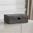Uttermost Lalique Contemporary Wood Faux Shagreen Art Deco Box in Gray
