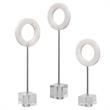 Uttermost Coin Toss Marble Crystal and Iron Rings in White (Set of 3)