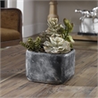 Uttermost Alverio Contemporary Plastic Iron Cement Succulents in Black/Green