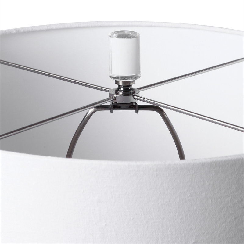 Uttermost Sinclair Contemporary Ceramic Metal and Fabric Table Lamp in White