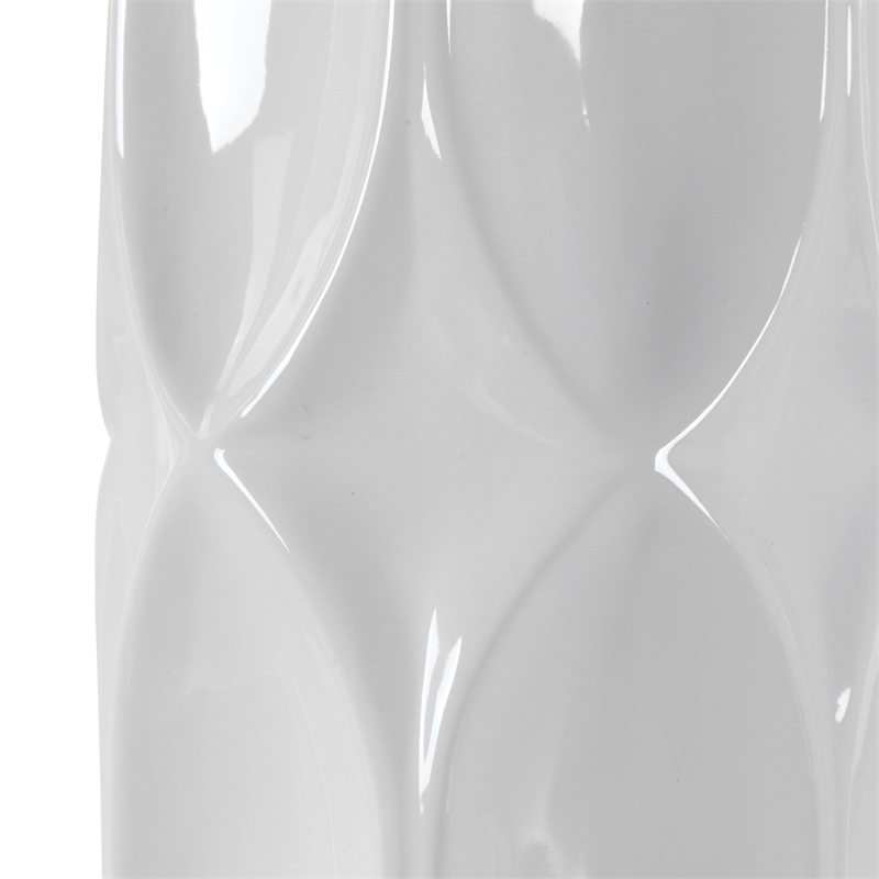 Uttermost Sinclair Contemporary Ceramic Metal and Fabric Table Lamp in White