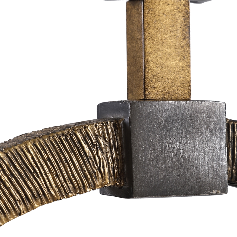 uttermost contemporary resin marble iron and fabric table lamp in gold