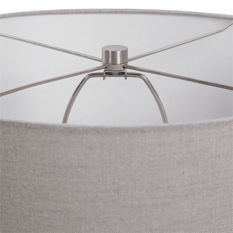 Uttermost Pikes Ceramic Steel and Crystal Table Lamp in Brown and White
