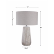 Uttermost Pikes Ceramic Steel and Crystal Table Lamp in Brown and White