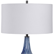 Uttermost Everard Traditional Porcelain Iron and Fabric Table Lamp in Blue