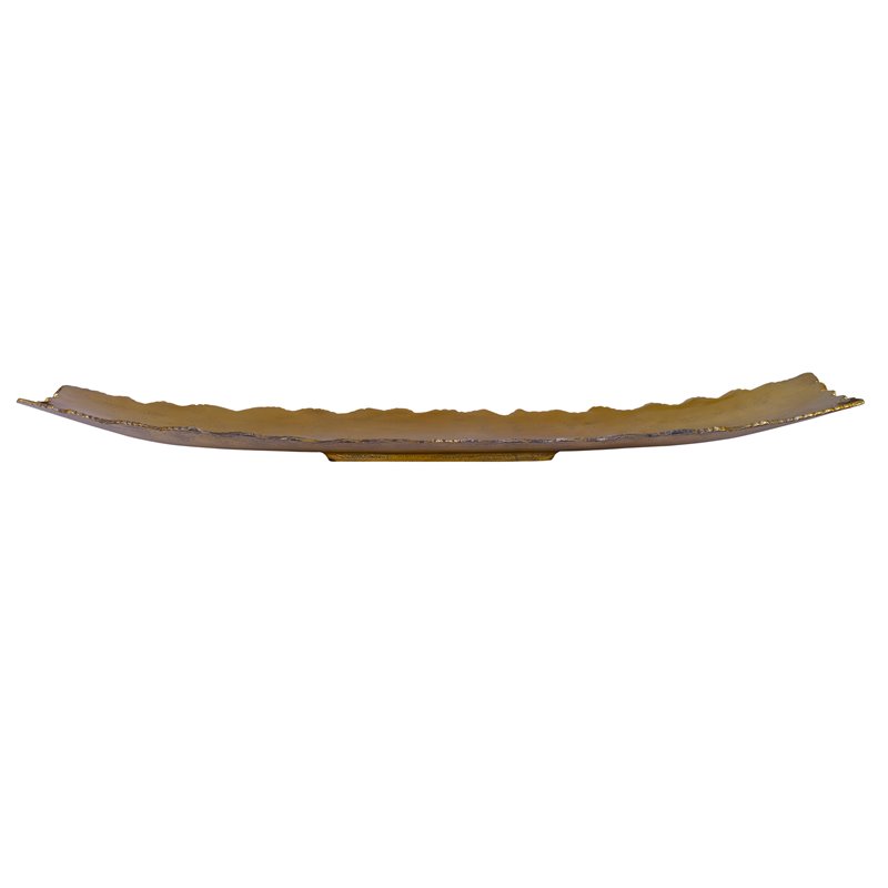 Uttermost Camilla Contemporary Cast Aluminum Tray in Brass and Gold