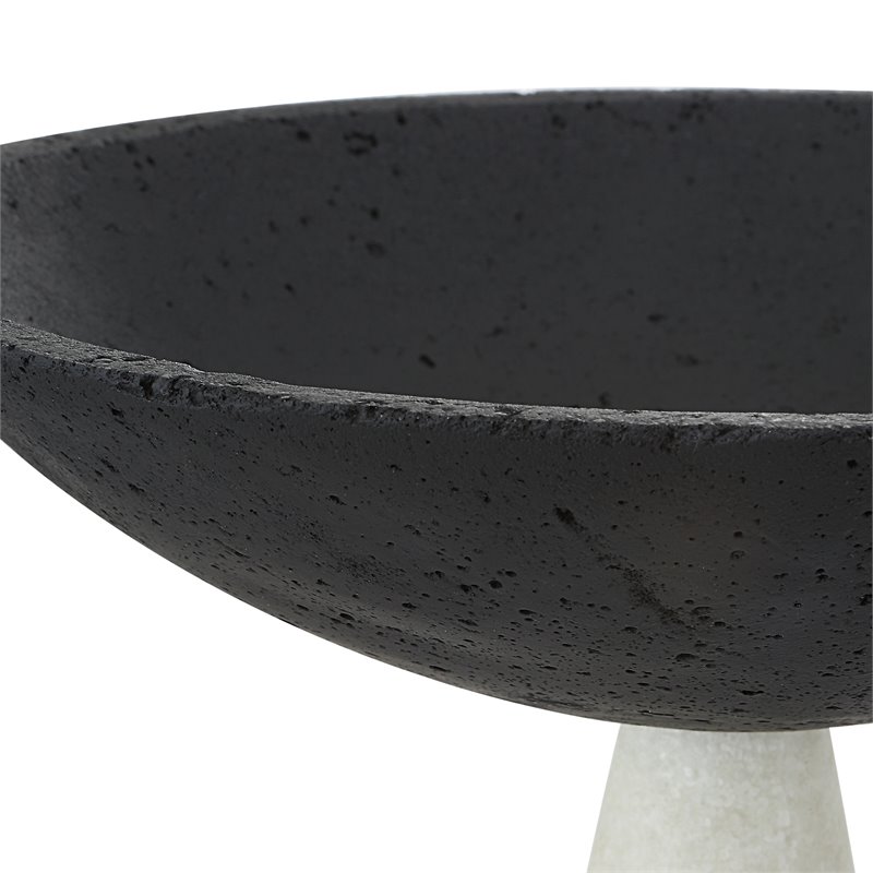 Uttermost Antithesis Rice Stone Marble Bowls in Black/White (Set of 2)
