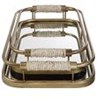 Uttermost Rosea Coastal Metal MDF and Rope Trays in Brushed Gold (Set of 2)
