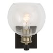 Uttermost Kent Edison 1-light Coastal Glass and Steel Sconce in Black and Brass