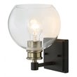 Uttermost Kent Edison 1-light Coastal Glass and Steel Sconce in Black and Brass