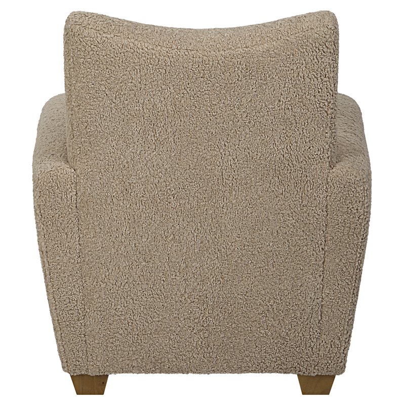 Uttermost Teddy Farmhouse Wood and Fabric Accent Chair in Brown