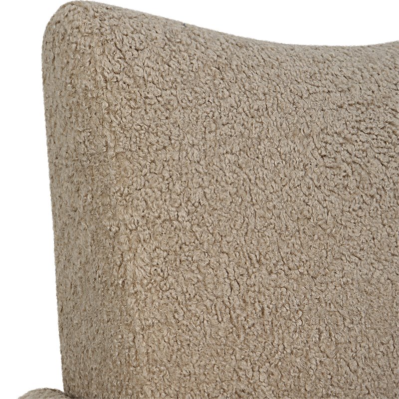 Uttermost Teddy Farmhouse Wood and Fabric Accent Chair in Brown