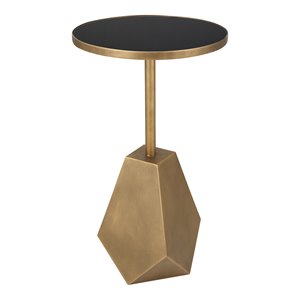 Uttermost Comet Iron and Glass Geometric Accent Table in Bronze and Gold