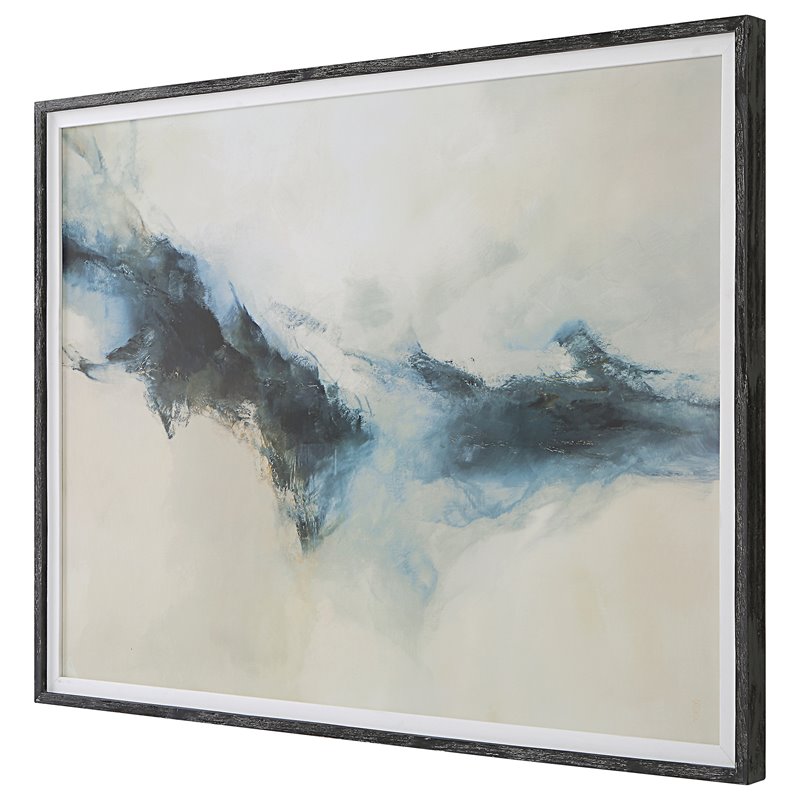 Uttermost Terra Nova Pine and Paper Abstract Framed Print in Blue/Gold