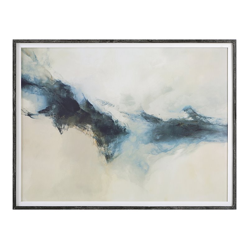 Uttermost Terra Nova Pine and Paper Abstract Framed Print in Blue/Gold