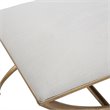Uttermost Crossing Contemporary Iron and Fabric Small Bench in White/Gold