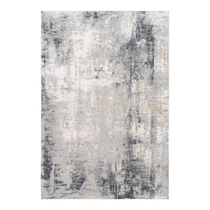Uttermost Paoli 63x87&quot Modern Viscose Fabric Rug in Light Gray/Charcoal