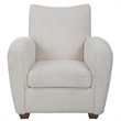 Uttermost Teddy Modern Wood and Fabric Shearling Accent Chair in White