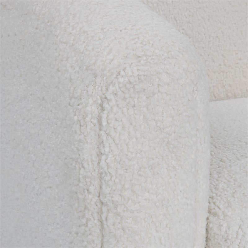 Uttermost Teddy Modern Wood and Fabric Shearling Accent Chair in White