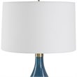 Uttermost Riviera Coastal Steel Glass Table Lamp in Sapphire Blue/Antique Brass