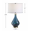 Uttermost Riviera Coastal Steel Glass Table Lamp in Sapphire Blue/Antique Brass