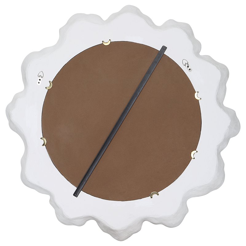 Uttermost Sea Coral Round Coastal Resin Glass and MDF Mirror in White