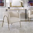Uttermost Jacobsen Fabric and Iron Shearling Accent Chair in Off White