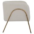 Uttermost Jacobsen Fabric and Iron Shearling Accent Chair in Off White