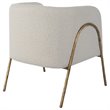 Uttermost Jacobsen Fabric and Iron Shearling Accent Chair in Off White