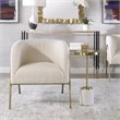 Uttermost Jacobsen Fabric and Iron Shearling Accent Chair in Off White